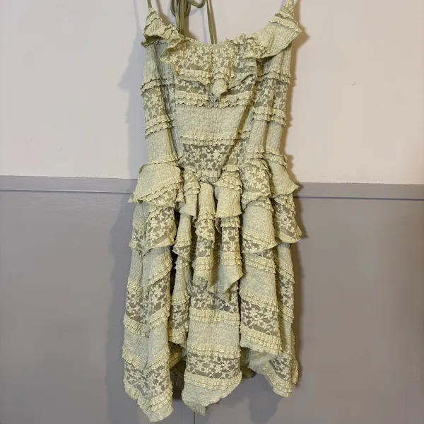 Cider Lace Ruffle Detail Asymmetric Mini Dress - Image 14