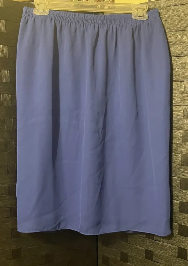 AFTER DARK Vintage Blue Party Formal Women Top & Skirt 80s Gorgeous! - Image 14