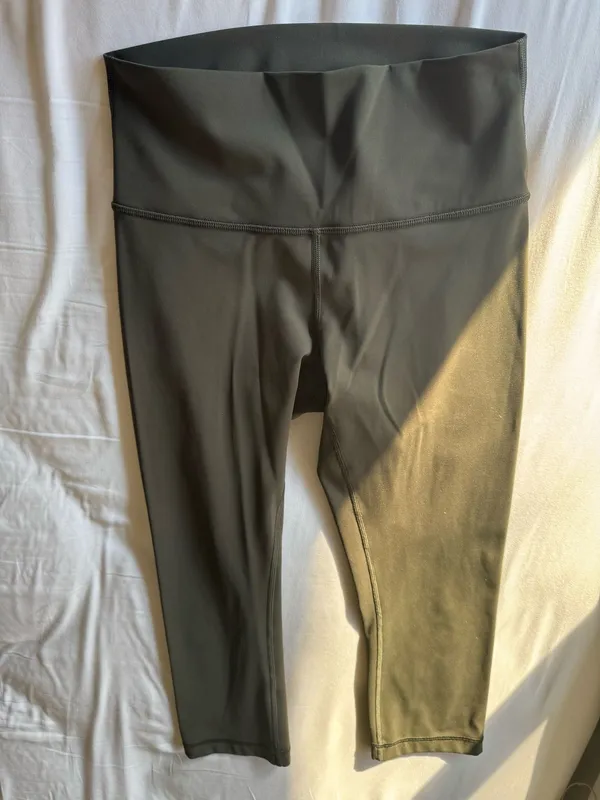 Lululemon Align High Rise Crop Leggings Dark Olive Green Size 6 - Image 2