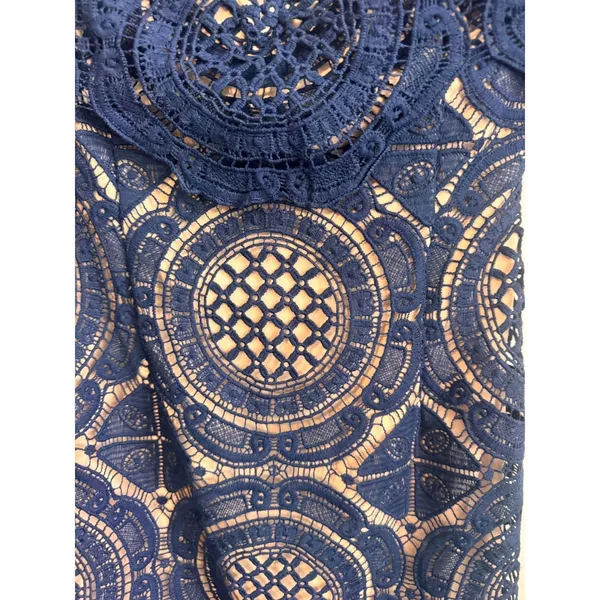 Lulus Bellisimo Navy Blue Lace Off Shoulder Bodycon Dress Size Medium NWT - Image 3