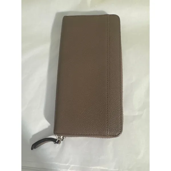 Kate Spade New York Continental Wallet Wristlet Brown Pebbled Leather Zip Around - Image 3