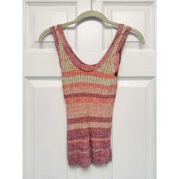 Zimmermann Space Dye Knit Tank Top and Maxi Skirt Set Pink Orange XS 0 - Image 6