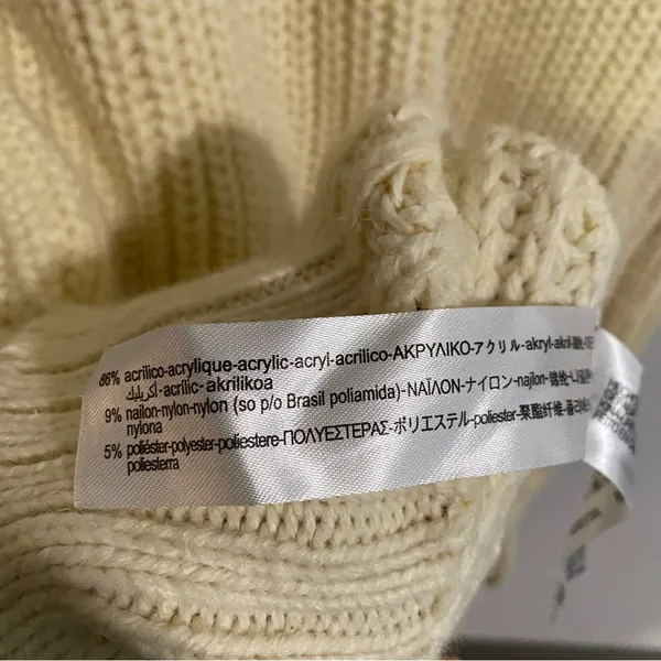 Chunky Cardigan Large Belted Beige Midi Length Length - Image 6