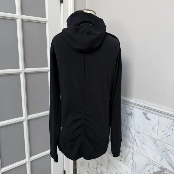 Lululemon Base Runner Hoodie Wee Stripe Black Heathered Black Medium 8 - Image 4