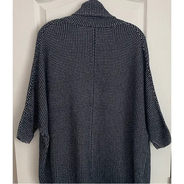 Express Wmn's BW Textured Knit Batwing Open Front Cardigan Shrug‎ Sweater XS/S - Image 10