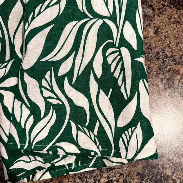 Soft Surroundings‎ Shirt Dress Steffi Linen Maxi Resort Button Up Leaf Green XL - Image 9