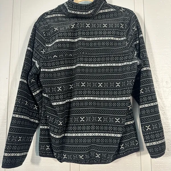 Jachs Cabin Collection Black Women Fleece Pullover Sweater Size Large EUC - Image 8