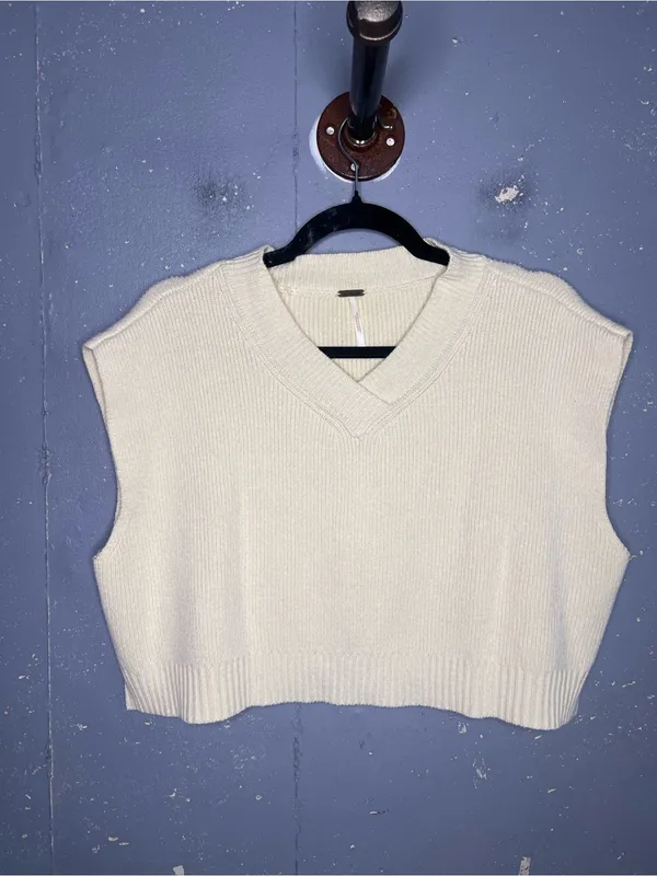 Free People Easy Street Vest in Cream XS - Image 3