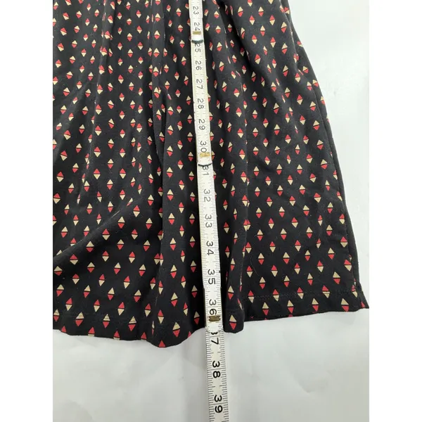 NorthStyle Womens M Black Red Geometric Print Square Neck Fit Flare Pocket Dress - Image 5