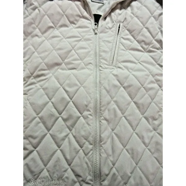 Columbia Jacket Vertex Off White With Black Collar Size Medium - Image 3
