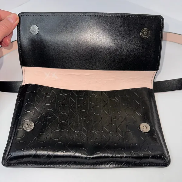 Calvin Klein Collection Black Leather Belt Bag Adjustable Waist - Image 5