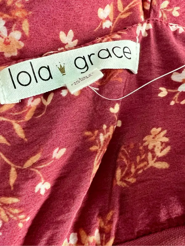 Burgundy Floral Spaghetti Strap Mini Dress - Image 3