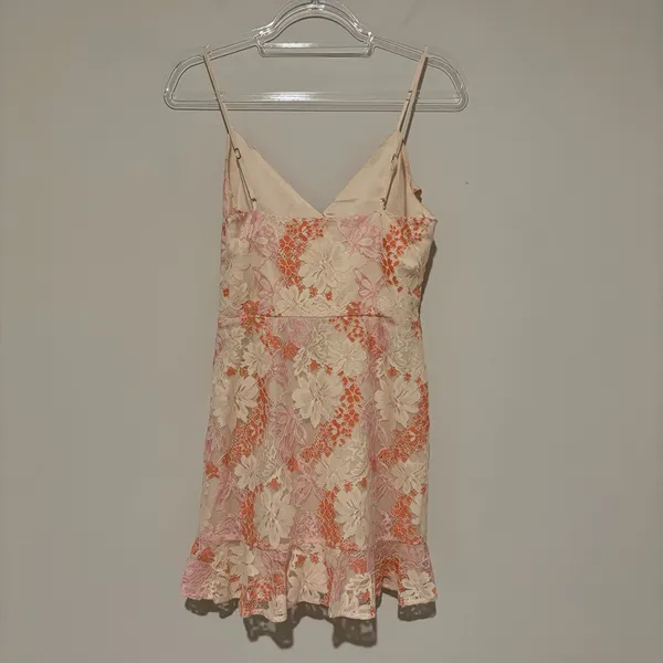 Lovers‎ + Friends Chauncy floral Lace dress pink orange size medium - Image 3