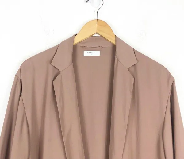 Aritzia Babaton Maeve Blazer Cardigan Small Brown Draped Oversized Button - Image 3