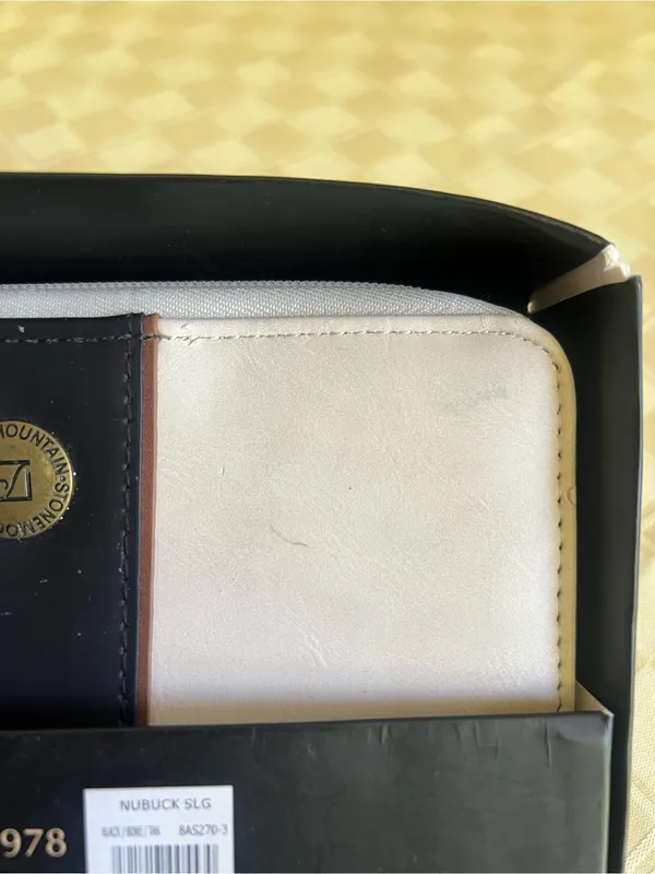 Stone Mountain Accessories White and Black Leather Wristlet with Brown Strap - Image 3