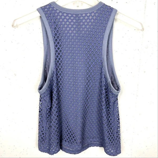 Anthropologie Mesh Tank Top Pullover Stretch Nylon Lavender Purple Size Large - Image 3