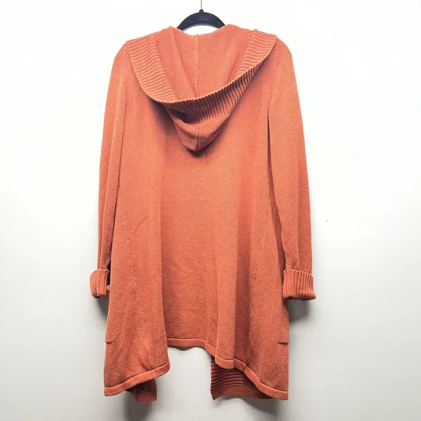 Tahari Open Front Hooded Duster Knit Cardigan Womens 1X Work Travel Outdoor - Image 7
