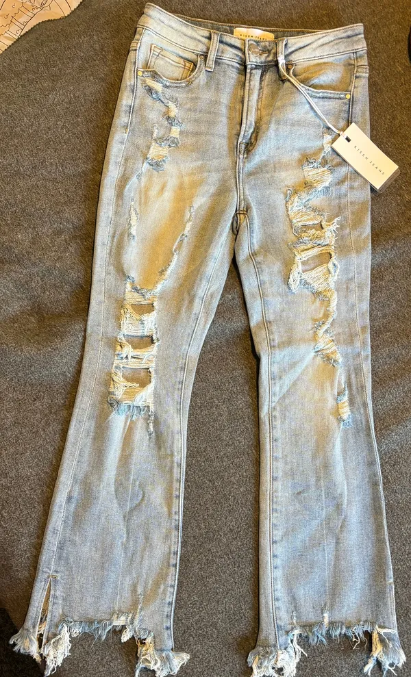Risen Boutique High Rise Flare Jeans - Image 3