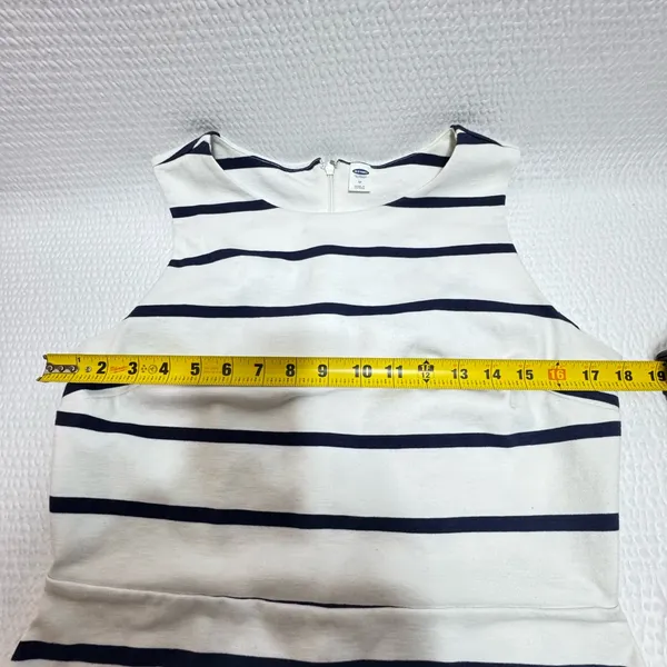 Old Navy Navy and White Striped Mini Dress - Image 4
