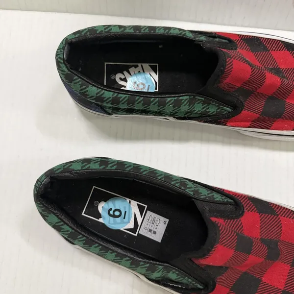 Vans Classic Slip On Shoes Womens Size 7.5 Buffalo Plaid Canvas Casual Comfort - Image 3