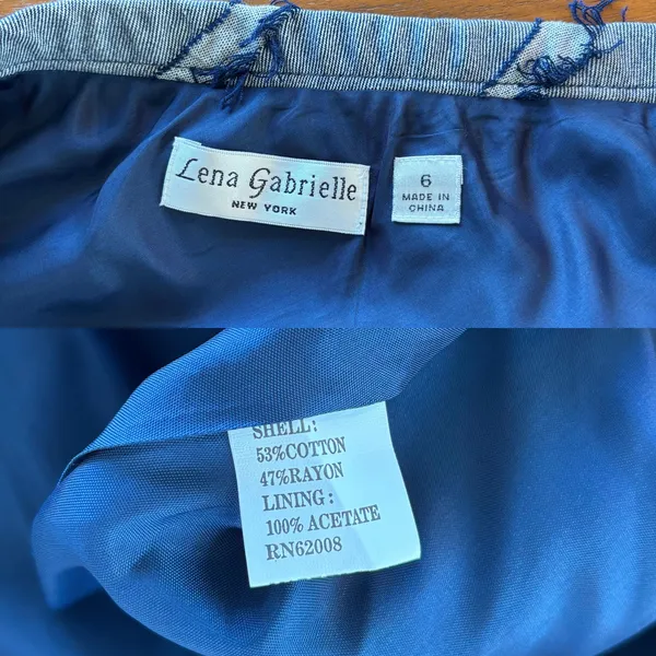 Vintage Lena Gabrielle Skirt Sz 6 Denim Frayed Maxi Y2K Neo Nostalgia Indie Boho - Image 5