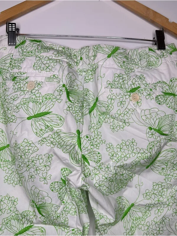 Lilly Pulitzer Green Embroidered Butterfly Print Crop Pants Size 6 - Image 7