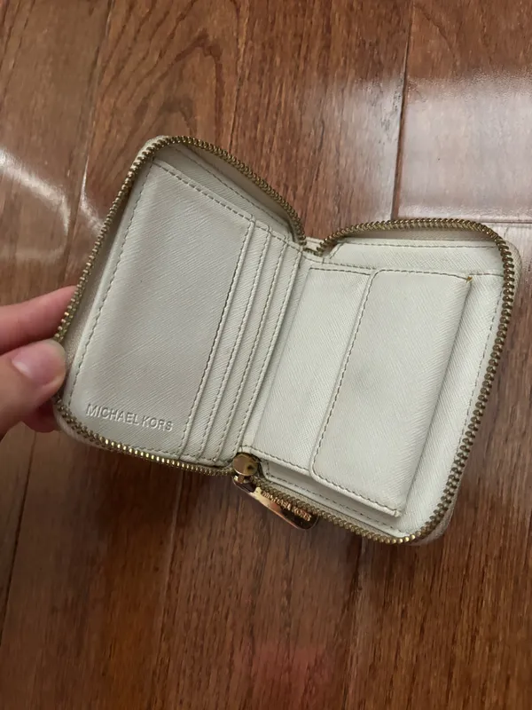 Michael Kors leather monogrammed mini zip around wallet - Image 5