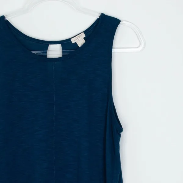 J. Crew Womens Drapey Tank Top‎ With Silky Hem Size M Blue Sleeveless Minimalist - Image 2