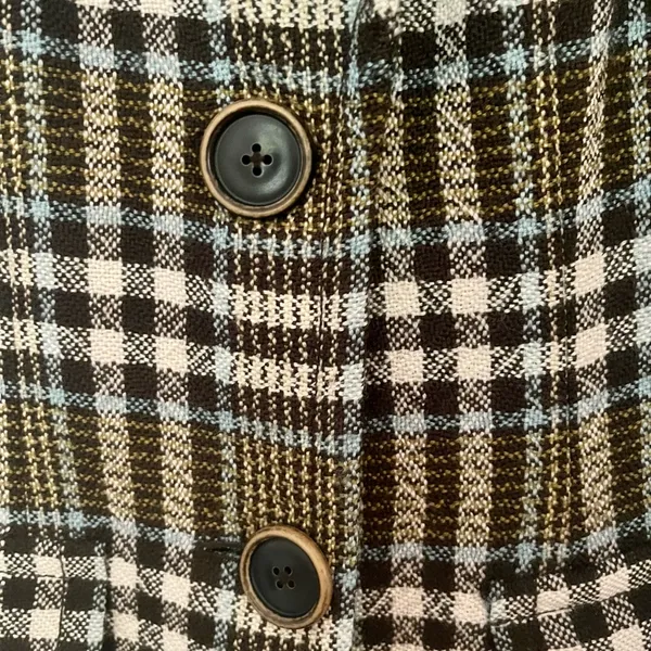 Banana Republic Brown Plaid Wool Long Coat size Small - Image 3