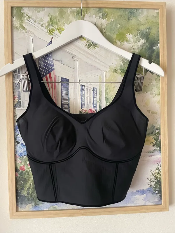 Fanka Body Sculpt Short Bra Tank Top A-D Cups Size Large in Black - Image 4