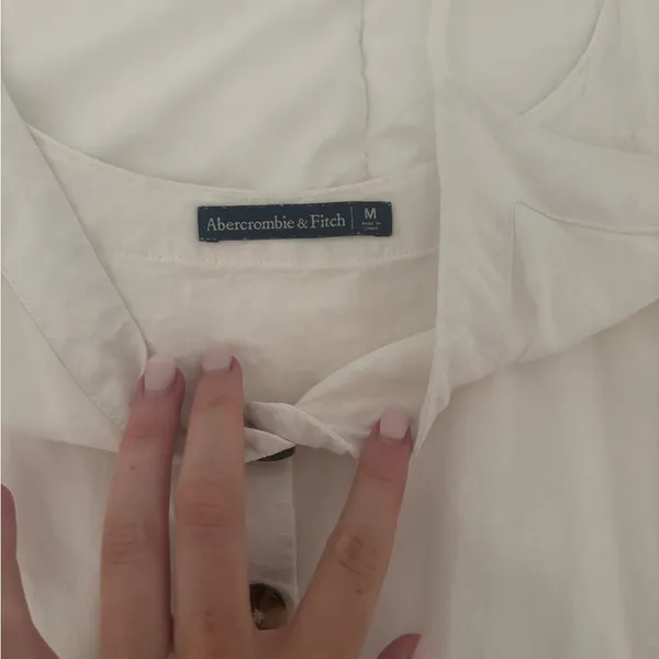 Abercrombie Linen White Button-Down Top - Image 2