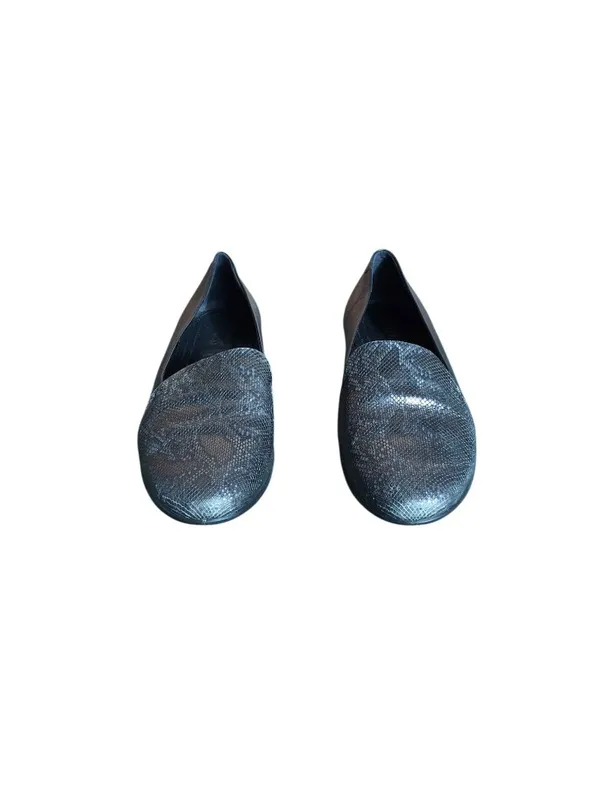 Ecco Black and Silver Snakeprint Flats - Image 6