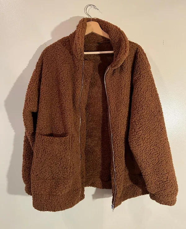 Brown Sherpa Jacket Size L - Image 2