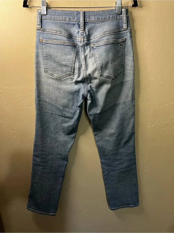 Madewell Stovepipe High Rise Straight Leg Jeans Euclid Wash Light Denim - Image 8