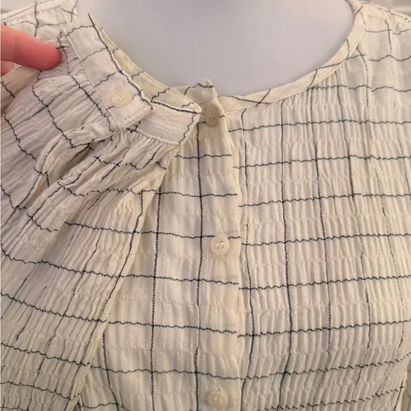 Madewell EUC Oversized Meadow Shirt in Windowpane Long Sleeve Button Up Blouse - Image 6