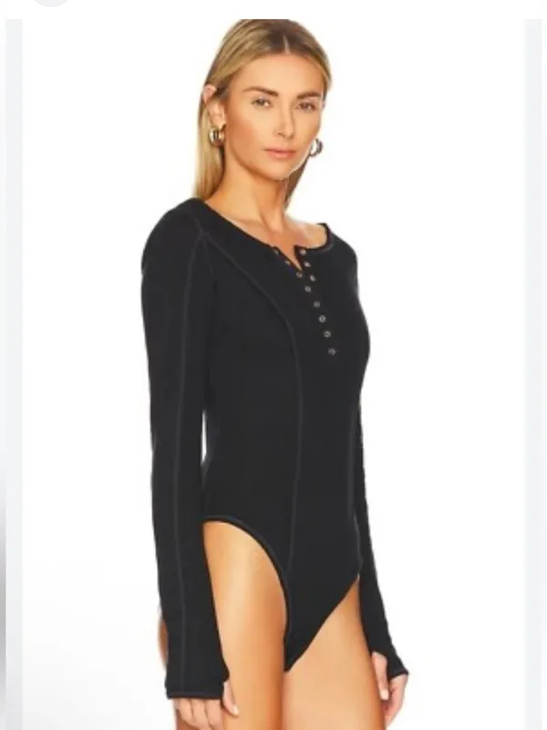 Free People Sloan Bodysuit black size small - Image 3