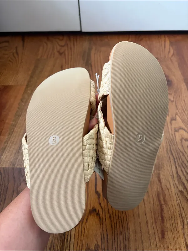 a new day Braided Crystal-Accent Slide Sandals in Natural Size 6 New - Image 7
