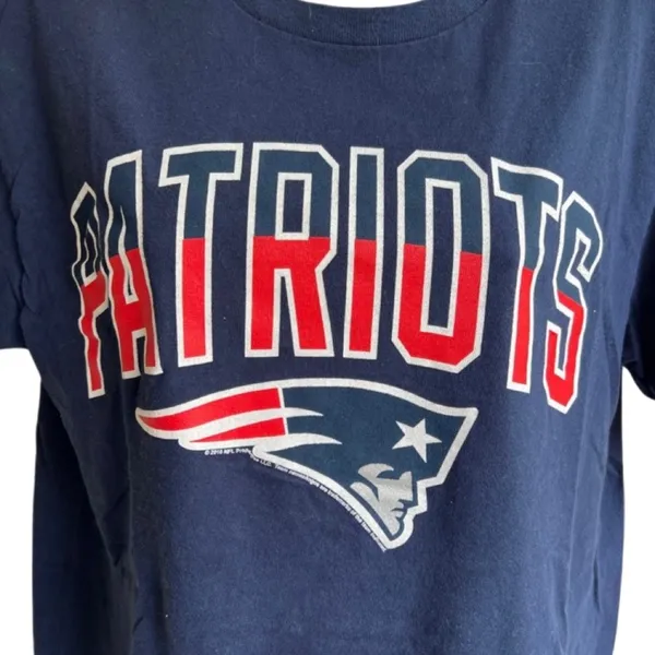 New England Patriots Blue NFL Team Football Crew Short Sleeve Tee M NEW no Tags - Image 4