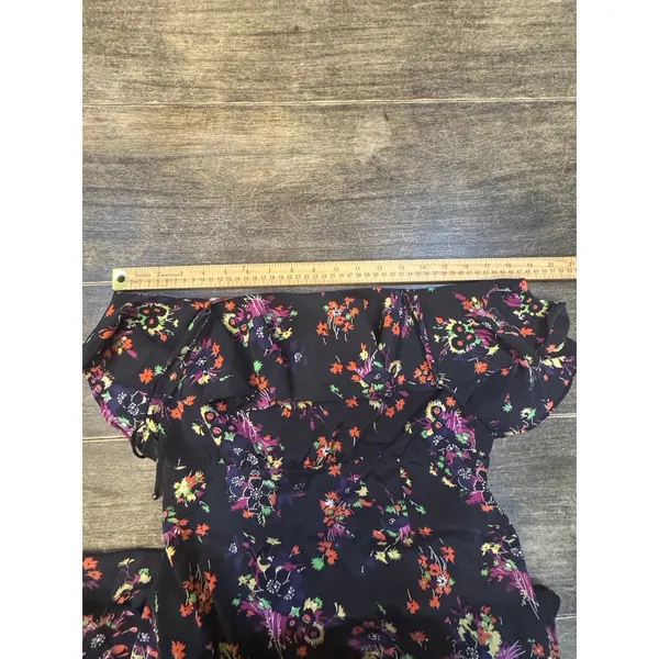 Veronica Beard Monica Silk midi dress Black Multi Floral Size 8/10 Sundress - Image 7