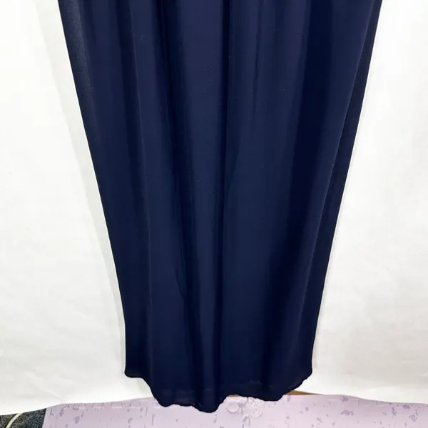 Lulus‎ Small Dress Navy Blue Maxi Floor Length Sleeveless Chiffon Zip Lined 184 - Image 3