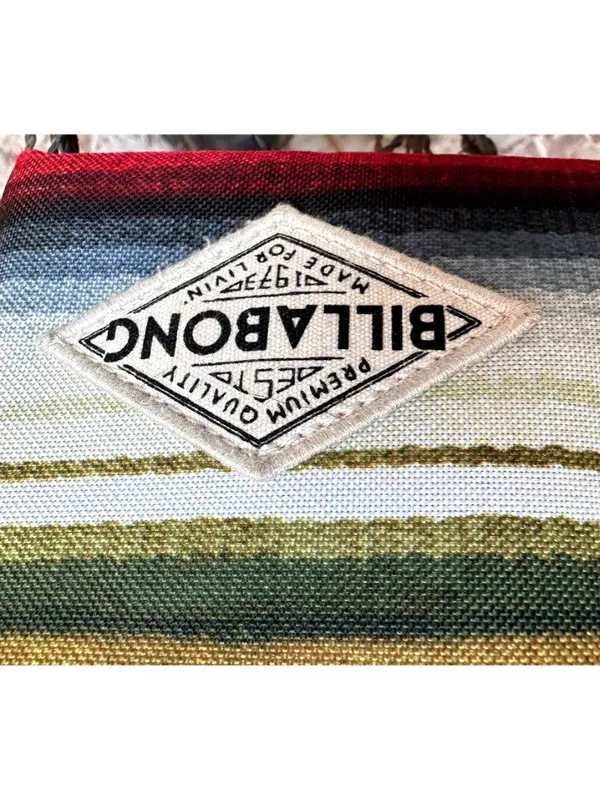 Billabong Crossbody Bag Purse Stripe Canvas Adjustable Strap Zip Close Australia - Image 5