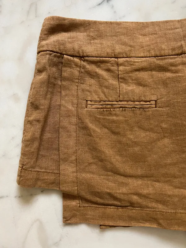 Free People Johana Linen Skort Brown Tan - Image 9