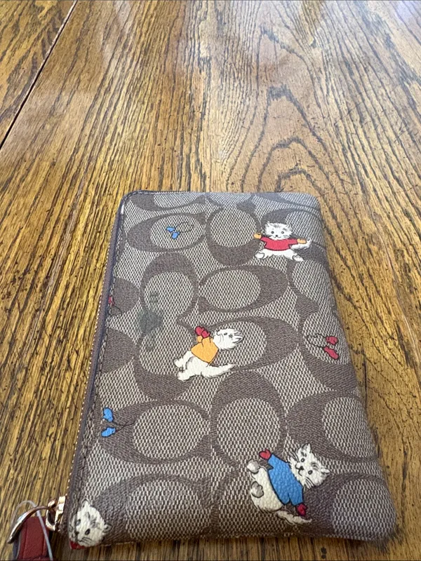 Coach Kittens in mittens Brown Signature Wristlet - Image 13