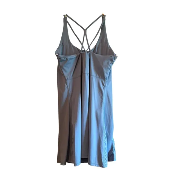Athletic Strappy Blue Dress with Shelf Bra - Image 2