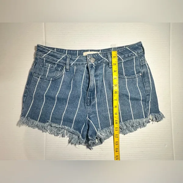 PacSun L.A. Womens Window Pane High Rise‎ Distressed Festival Shorts Size 28 - Image 4
