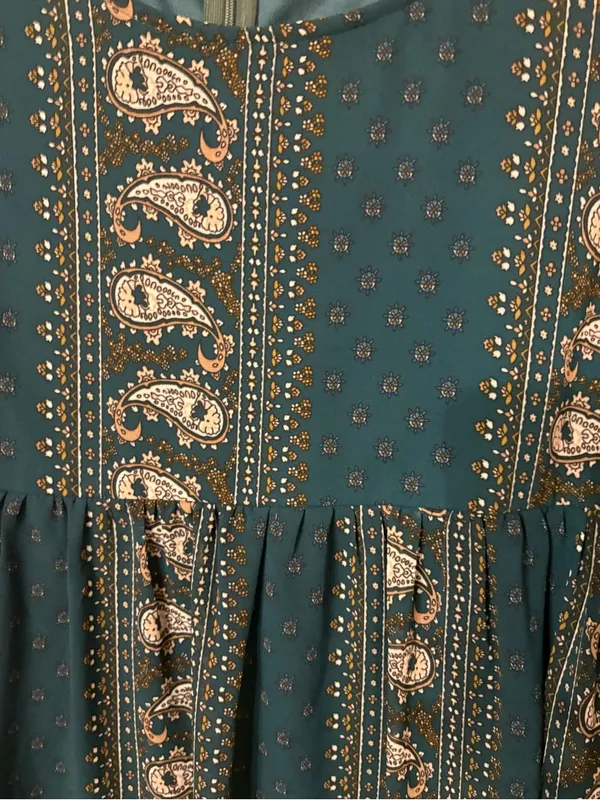 entro Teal Floral Boho Babydoll Mini Dress - Image 5