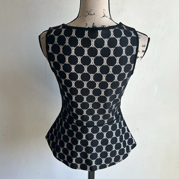 Anthropologie Yellow Bird Sleeveless Polka Dot Peplum Top Size XS - Image 8