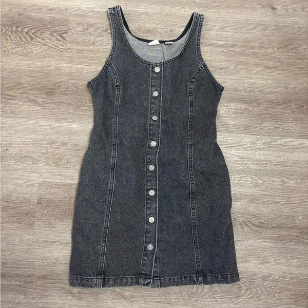 Levi’s black denim button front tank dress black/gray - Image 6