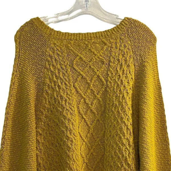 Lucky Brand Women's Cable Knit Crew Sweater Yellow Size S Casual Pullover‎ - Image 11