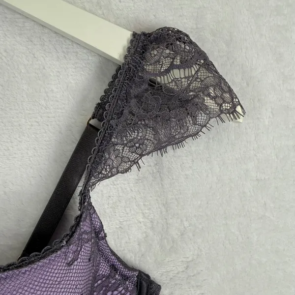 Victoria's Secret Lace Corset Top Purple‎ Bustier Underwire S-DD 11240101 NEW - Image 3